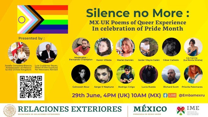 NUNCA MÁS EL SILENCIO, Encuentro Binacional de Poesía Queer MX-UK
